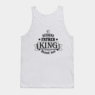 BLACK HUSBAND Father and King Tank Top